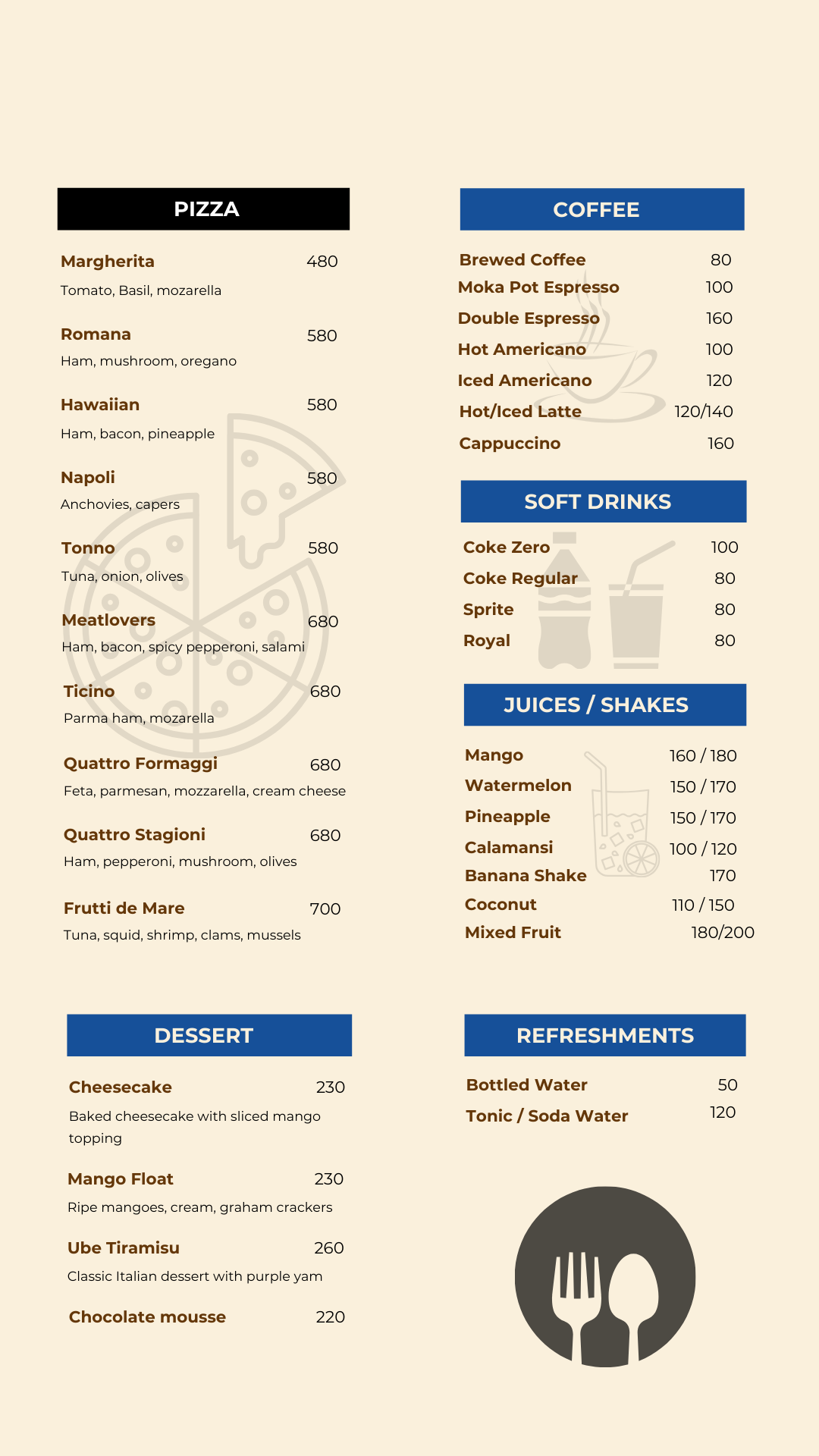 menu restaurant boracay